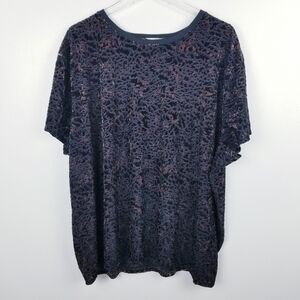 We The Free Black and Purple Lace Top